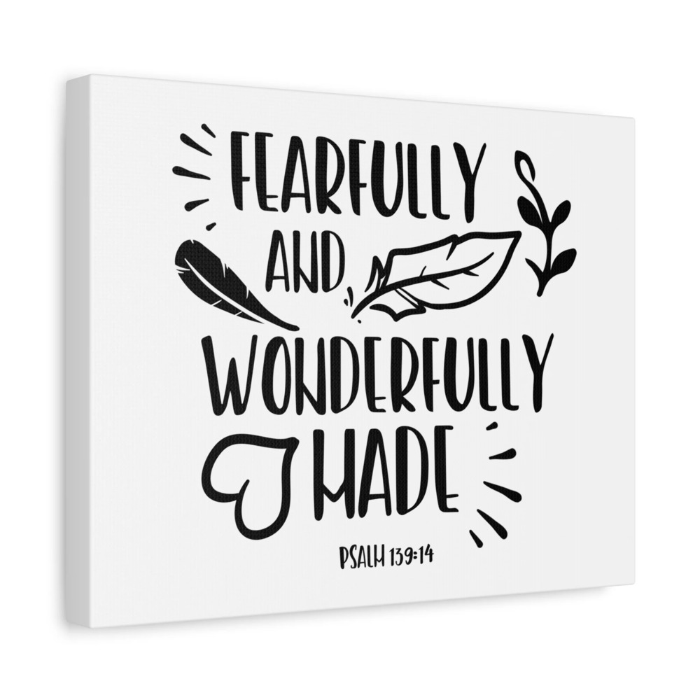 Scripture Canvas Fearfully And Wonderfully Psalm 139:14 Christian Wall Art